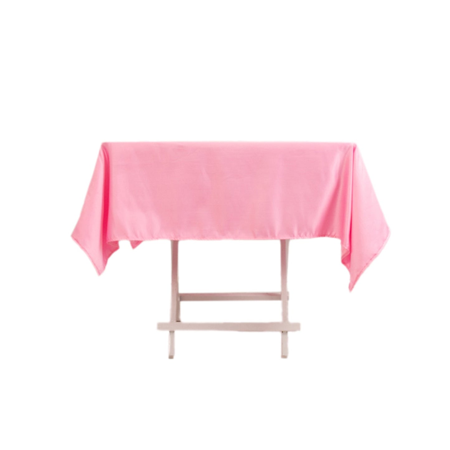 Lamour Satin 54"x54" Square Tablecloth Pink - Durable & Silk-Like Table Cover