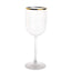 12-Pack 12oz Clear Plastic Wine Goblets with Gold Rim, Premium Disposable Long Stem Glassware - 9"