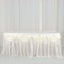 Satin 14ft Table Skirt Ivory - Pleated Double Drape Table Cover