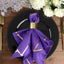5 Pack Polyester 20"x20" Napkins Purple with Gold Geometric Foil Pattern - Modern Reusable Dinner Napkins