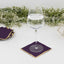 50-Pack Paper Beverage Napkins Purple with Gold Foil Edge - 2 Ply Disposable Soft 18GSM Cocktail Napkins 5"x5"
