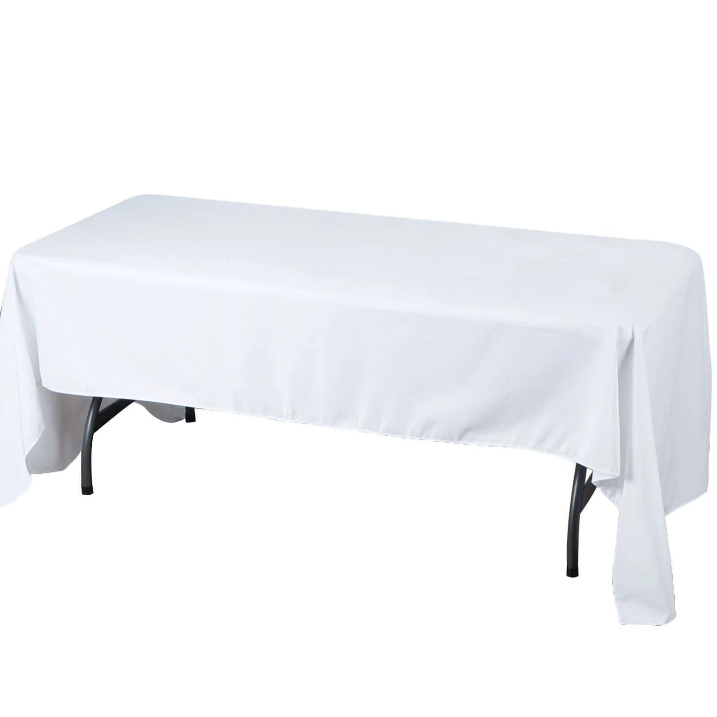 Fire Retardant Premium Polyester 60"x126" Rectangular Tablecloth White - Stylish High-Performance Table Cover for Large Gatherings