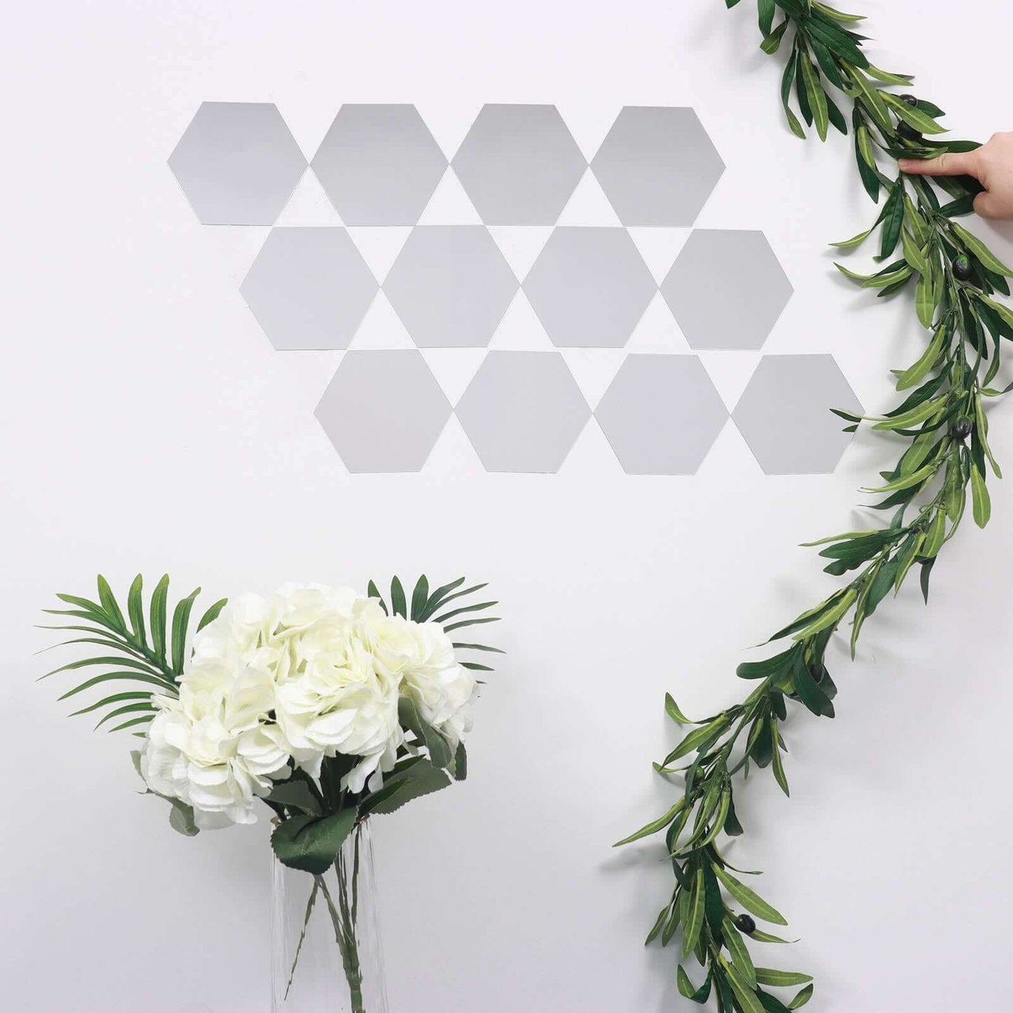 12 Pack Hexagon Acrylic Mirror Wall Stickers, 7" Removable Wall Decals For Home Decor