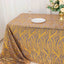 Mesh 90"x156" Rectangle Tablecloth Rose Gold/Gold - Wave Sequin Embroidered Table Cover