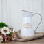 Metal Garden Water Pitcher Rustic Milk Jug Design - Shabby Chic Decorative Flower Vase 9"