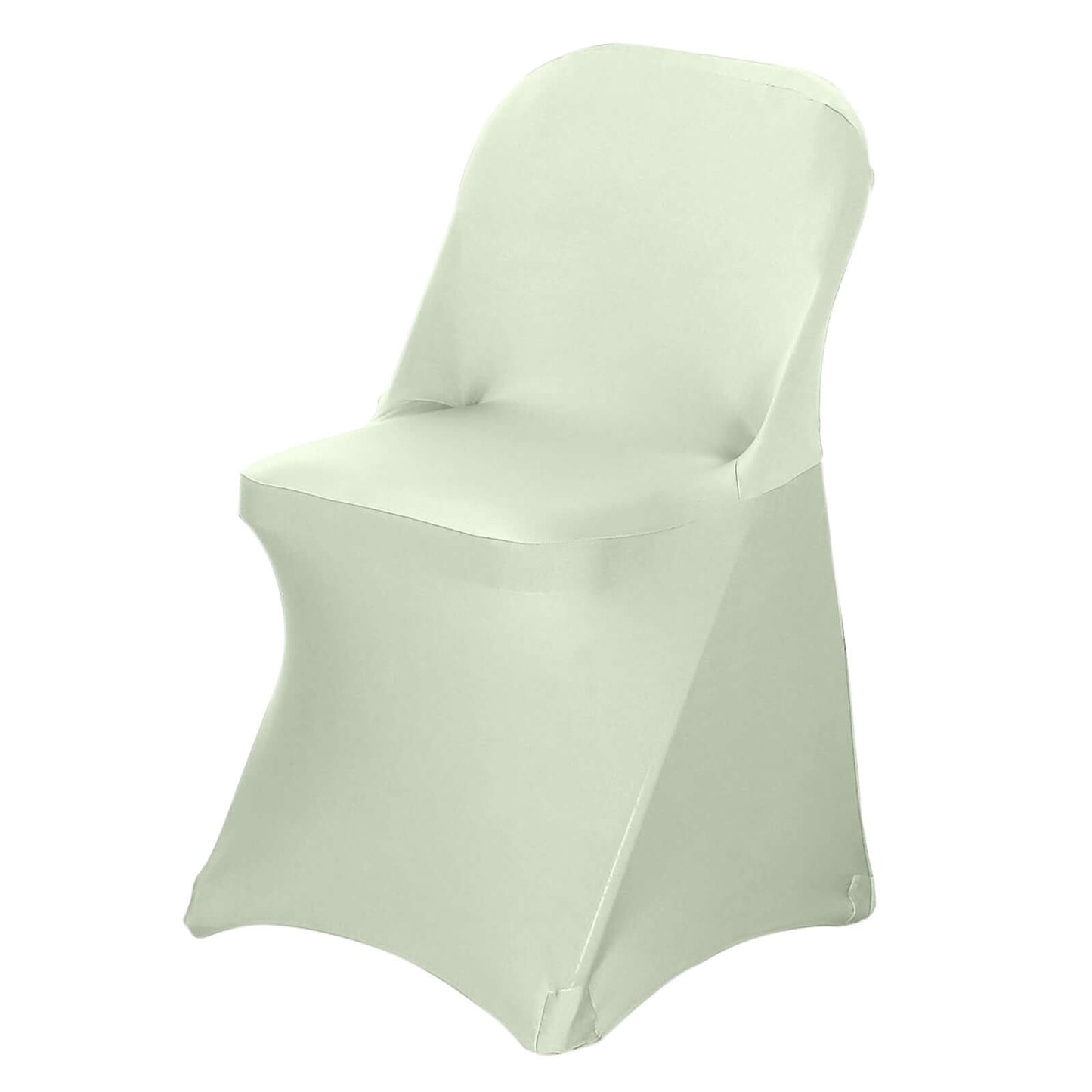 Stretch Spandex Chair Cover Sage Green for Folding Chairs - Reusable & Wrinkle-Resistant 160GSM Fitted Slipcover