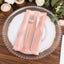 5 Pack Satin 20"x20" Napkins Dusty Rose Glossy Stripes - Durable & Wrinkle-Free Cloth Napkins