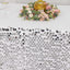 Payette Sequin 21ft Table Skirt Silver - Dual Layered Satin Table Cover