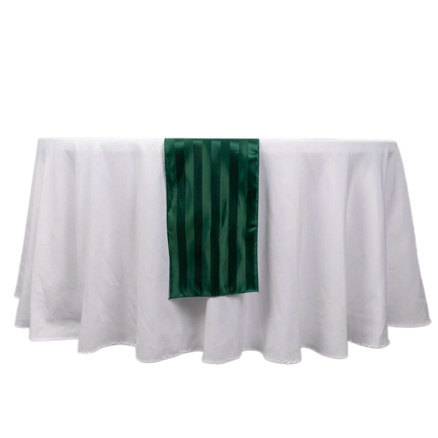 Satin 12"x108" Table Runner Hunter Emerald Green - Stripe Table Decor