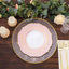 10-Pack Plastic 8" Round Dessert Plates in White with Blush Blossom Design & Gold Edging - Disposable Salad Appetizer Plates