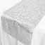Plastic Woven Vinyl 13"x6ft Table Runner Metallic Silver - Non-Slip & Reversible Tabletop Decor