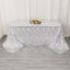 Mesh 90"x156" Rectangle Tablecloth Silver - Wave Sequin Embroidered Table Cover