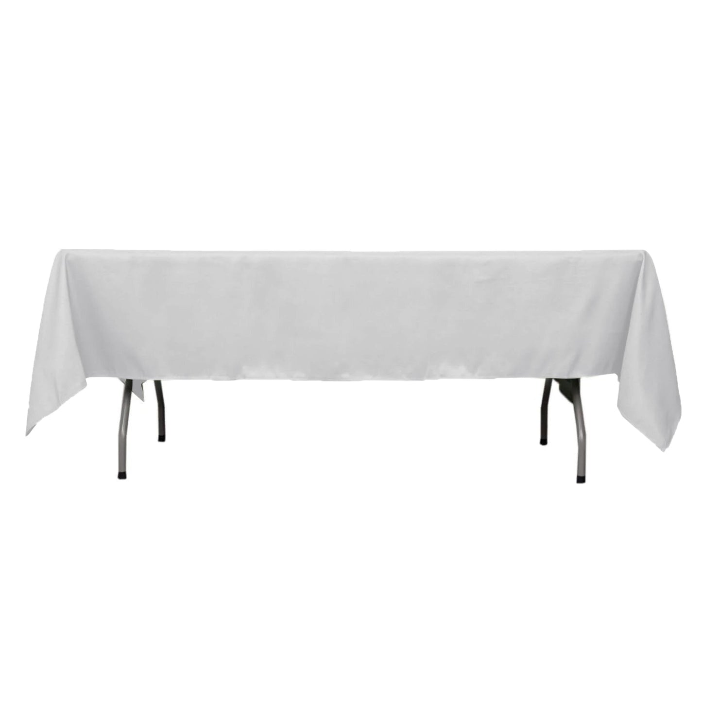 Premium Polyester 60"x102" Rectangle Tablecloth Silver - Durable 220GSM Wrinkle-Resistant Table Cover