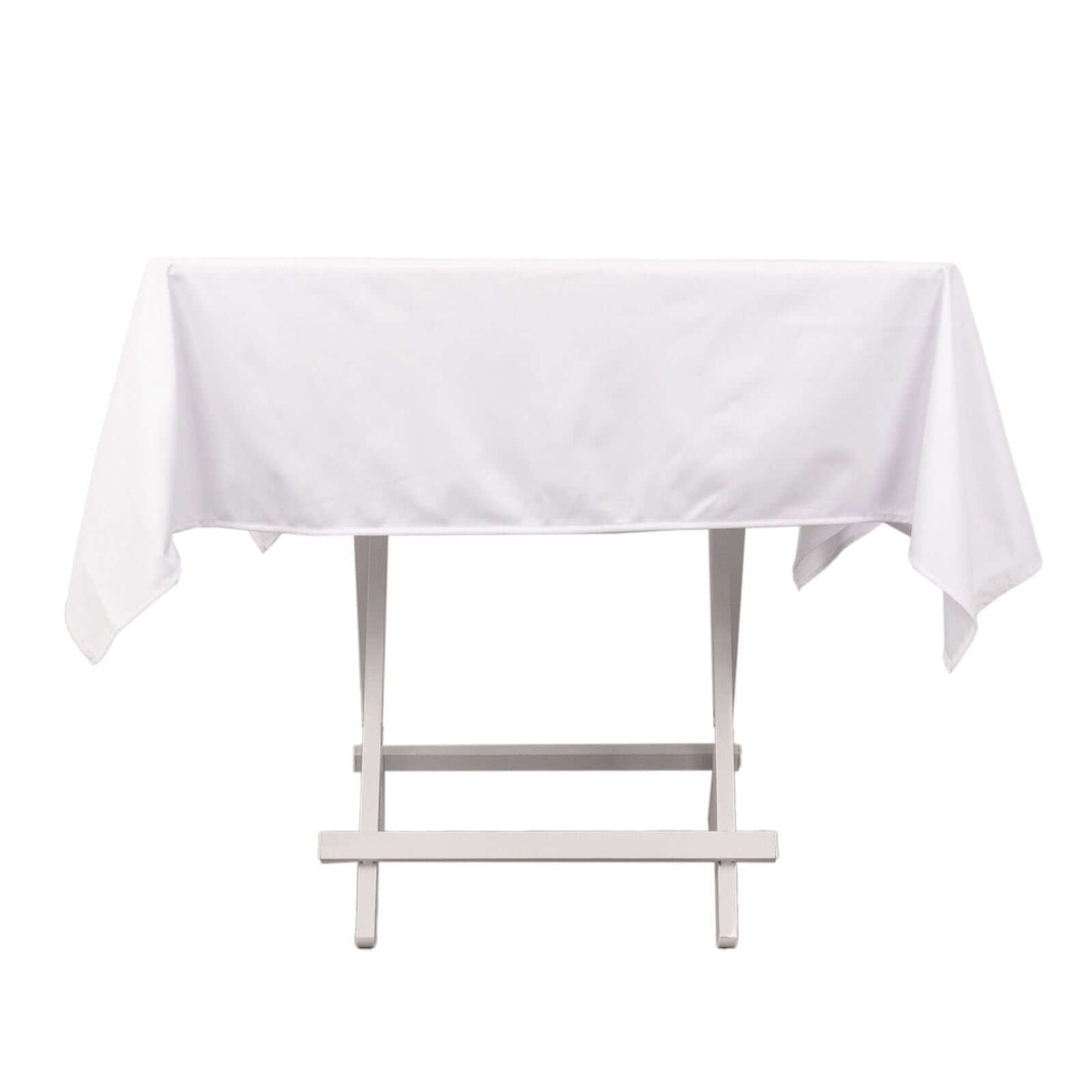 Scuba Square 54"x54" Tablecloth White - Wrinkle Free & Stain Resistant Table Cover for Weddings & Events