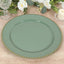 10-Pack Economy Round Plastic Charger Plates 13" in Dusty Sage Green with Gold Beaded Rim, Stylish Dinner Party Serving Plates
