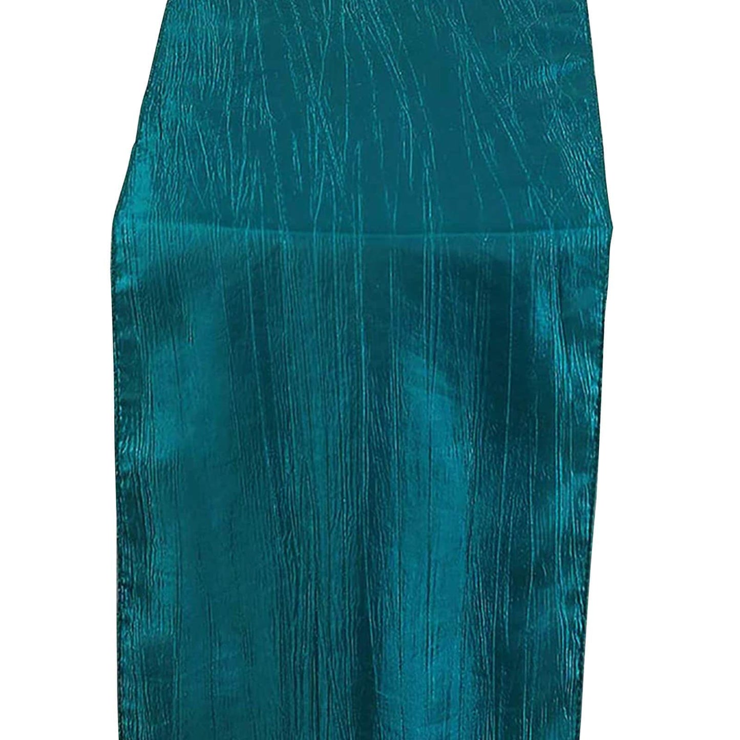 Taffeta 12"x108" Table Runner Teal - Accordion Crinkle Design