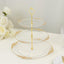 3-Tier Clear Plastic Cupcake Tower Stand with Gold Embossed Baroque Rim, 13" Round Cake Dessert Holder Display Stand Tiered Serving Tray with Top Handle
