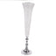 2-Pack Crystal Beaded Trumpet Vase Set Silver - Table Centerpiece for Grand Occasions 40"