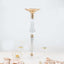 Acrylic Crystal Pillar Candle Stand Gold/Clear - Table Centerpiece and Wedding Flower Bowl Pedestal 24"
