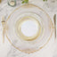 10-Pack Plastic 9" Round Dinner Plates White with Gold Swirl Rim - Disposable Party Plates