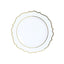 10-Pack Economy Plastic Round Charger Plates 13" in White with Gold Scalloped Rim, Decorative Dinner Party Serving Plates