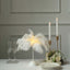 Table Lamp Ostrich Feather Design White LED Battery Operated - Cordless Wedding Centerpiece 15"