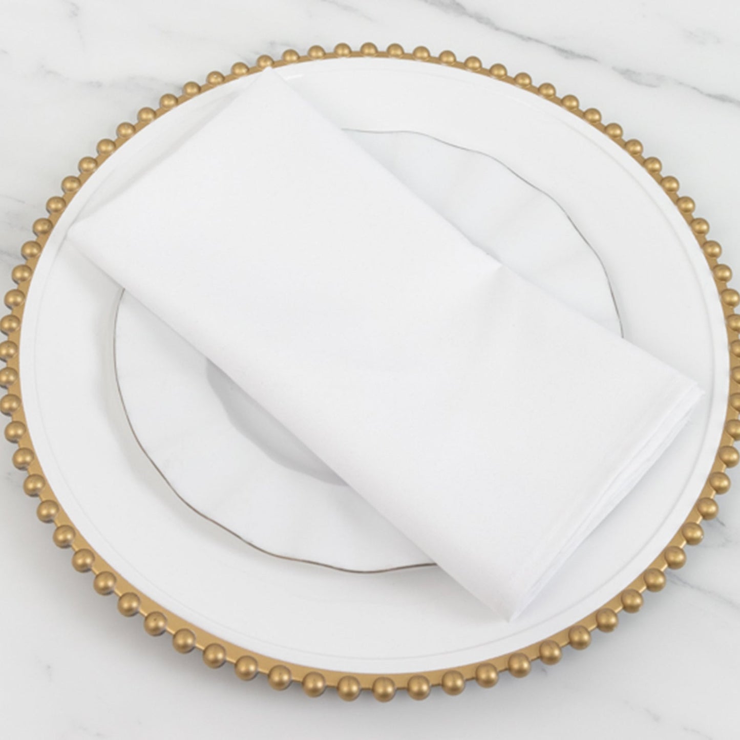 5 Pack Cotton Blend 20"x20" Napkins White - Wrinkle-Resistant & Washable Dinner Napkins for Everyday Use