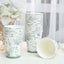24 Pack Disposable Paper Cups in White Sage Green French Toile Pattern, Elegant Party Cups - 9oz