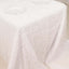 Polyester 90"x156" Rectangle Tablecloth White with Shaggy Fringe Design - Stylish Table Cover