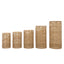 Set of 5 Natural Woven Rattan Wicker Pedestal Stands, Boho Chic Side Table Cylinder Cake Dessert Plant Display Stands - 20",21",24",29",36"