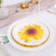 25-Pack Paper 7" Round Dessert Plates White with Sunflower Design - Disposable Salad Plates for Rustic Events & Garden Themes