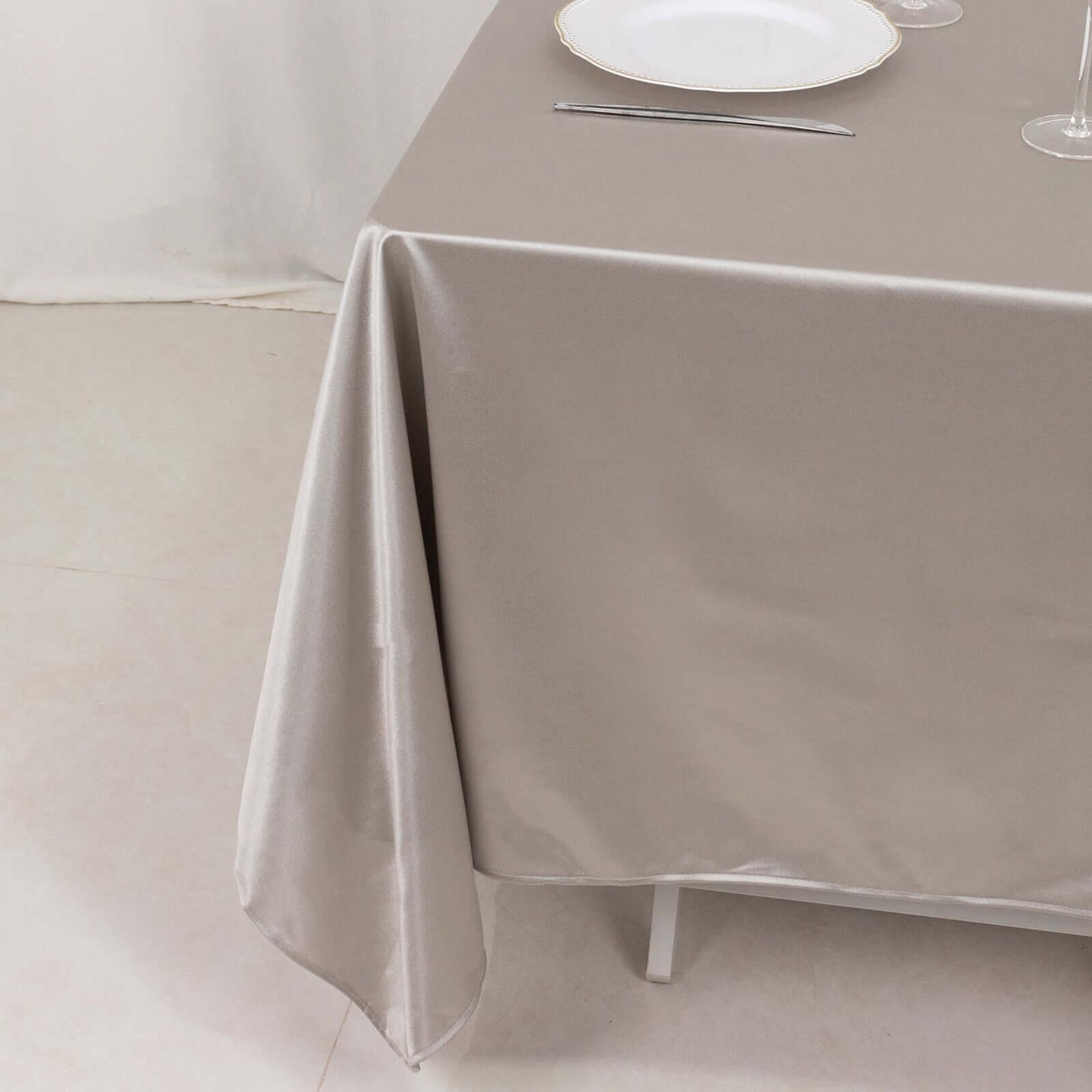 Scuba Square 70"x70" Tablecloth Shimmer Silver - Wrinkle Free & Stain Resistant Table Cover
