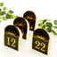 25-Pack 7" Disposable Table Numbers, Black Free Standing Double Sided Table Number Place Cards with Metallic Gold Foil Numbers 1-25