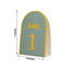 25-Pack 7" Disposable Table Numbers, Dusty Blue Free Standing Double Sided Table Number Place Cards with Metallic Gold Foil Numbers 1-25