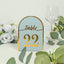 25-Pack 7" Disposable Table Numbers, Dusty Blue Free Standing Double Sided Table Number Place Cards with Metallic Gold Foil Numbers 1-25