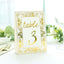 25-Pack Paper Wedding Table Numbers 1-25 White/Metallic Gold French Toile Design with Glam Gold Foil Numbers 7"