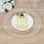 10-Pack Economy Round Plastic Charger Plates 13" in Clear with Gold Beaded Rim, Stylish Dinner Party Serving Plates