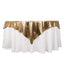 Polyester 72"x72" Table Overlay Square Tablecloth Antique Gold - Sequin Dots Wrinkle-Free Table Cover