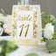 25-Pack Paper Wedding Table Numbers 1-25 White/Metallic Gold French Toile Design with Glam Gold Foil Numbers 7"