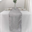 Taffeta 12"x108" Table Runner Silver - Accordion Crinkle Design