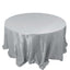 Taffeta 132" Round Tablecloth Silver - Seamless Accordion Crinkle Table Cover