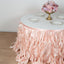 Taffeta 14ft Table Skirt Blush - Cascading Curly Willow Style Table Cover - Linen Luxes