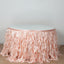 Taffeta 14ft Table Skirt Blush - Cascading Curly Willow Style Table Cover - Linen Luxes