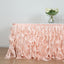 Taffeta 14ft Table Skirt Blush - Cascading Curly Willow Style Table Cover - Linen Luxes