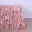 Taffeta 14ft Table Skirt Dusty Rose - Cascading Curly Willow Style Table Cover - Linen Luxes
