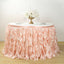 Taffeta 17ft Table Skirt Blush - Cascading Curly Willow Style Table Cover - Linen Luxes