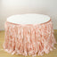 Taffeta 17ft Table Skirt Blush - Cascading Curly Willow Style Table Cover - Linen Luxes
