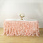 Taffeta 17ft Table Skirt Blush - Cascading Curly Willow Style Table Cover - Linen Luxes