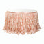 Taffeta 17ft Table Skirt Blush - Cascading Curly Willow Style Table Cover - Linen Luxes
