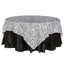Taffeta 90"x90" Table Overlay Black and White - Tiger Print Table Topper for Jungle Theme - Linen Luxes
